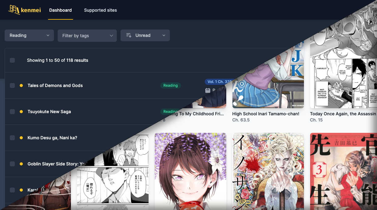 Kenmei | Cross-site manga tracker